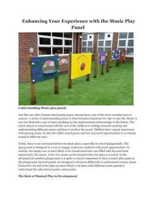 Enhancing Your Experience with the Music Play Panel