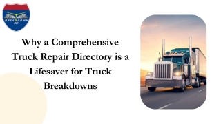 Why a Comprehensive Truck Repair Directory is a Lifesaver for Truck Breakdowns