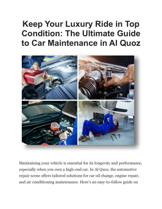 Keep Your Luxury Ride in Top Condition