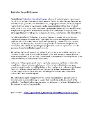 Technology Internship Program