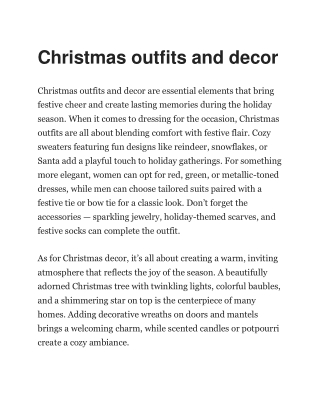 Christmas outfits and decor