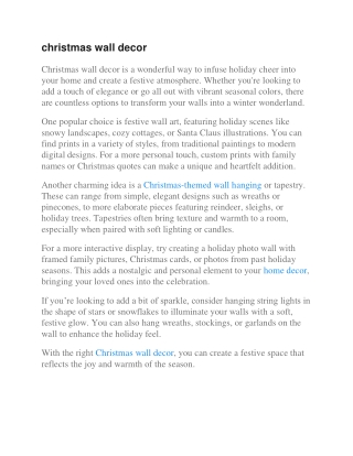 christmas wall decor