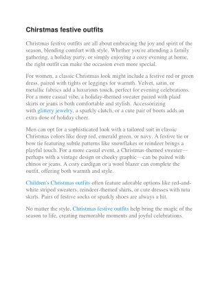 Chirstmas festive outfits