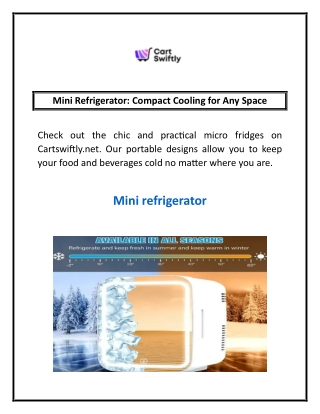 Mini Refrigerator: Compact Cooling for Any Space