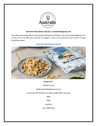 Australian Macadamias Wasabi  Australisfoodgroup.com
