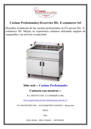 Cocinas Profesionales  D.l.service Div. E-commerce Srl