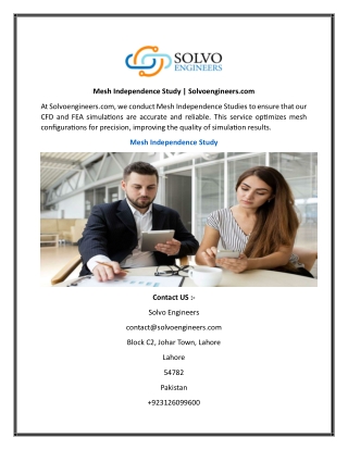 Mesh Independence Study  Solvoengineers.com