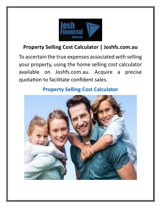 Property Selling Cost Calculator  Joshfs.com.au