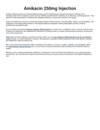 Amikacin 250mg Injection