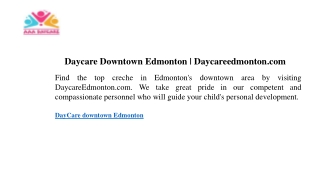 Daycare Downtown Edmonton  Daycareedmonton.com