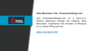 Atlas Mountains Trek Chooseachallenge.com