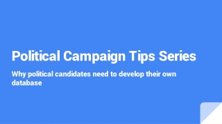 Tip | Why political candidates need to develop their own database