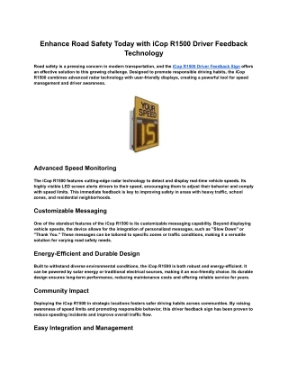Enhance Road Safety Today with iCop R1500 Driver Feedback Technology