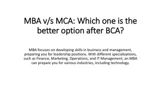 mba vs mca