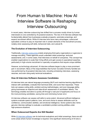 From Human to Machine_ How AI Interview Software is Reshaping Interview Outsourcing