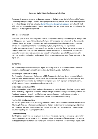 Emantra: Digital Marketing Company in Udaipur