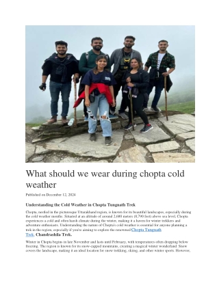 Chopta Tungnath Trek