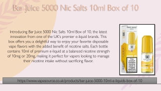 BAR JUICE 5000 NIC SALT