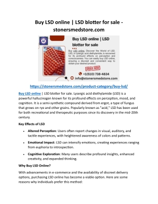 Buy LSD online LSD blotter for sale - stonersmedstore