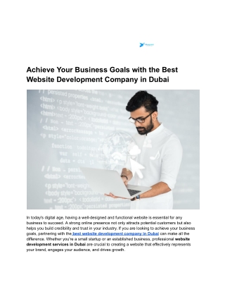 Achieve Your Business Goals with the Best Website Development Company in Dubai