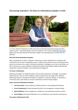 Motivational Speaker Delhi