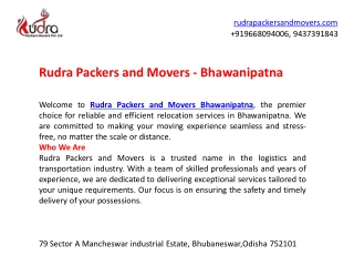 Packers and movers in Bhawanipatna