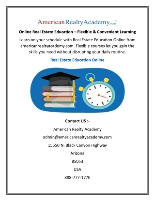 Online Real Estate Education Flexible & Convenient Learning