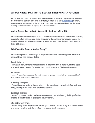 Amber Pasig_ Your Go-To Spot for Filipino Party Favorites