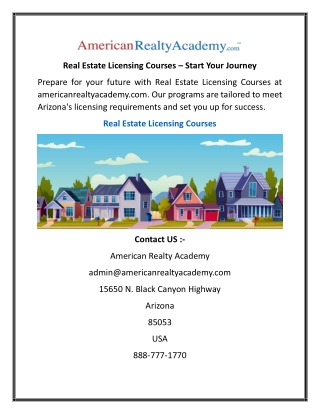 Real Estate Licensing Courses  Start Your Journey