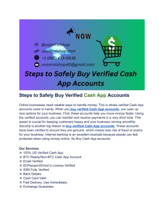 Steps to Safely Buy Verified Cash App Accounts