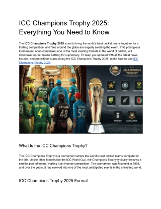 ICC Champions Trophy 2025