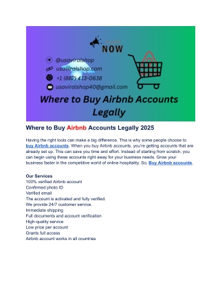 Where to Buy Airbnb Accounts Legally 2025
