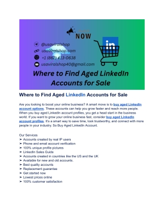 Where to Find Aged LinkedIn Accounts for Sale