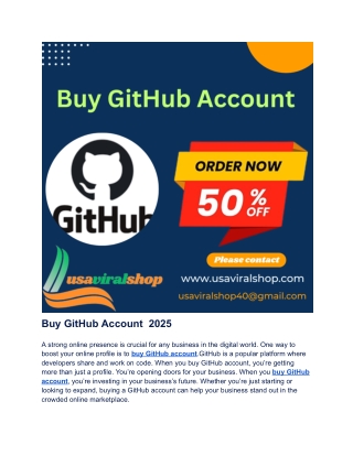 Buy GitHub Account  2025