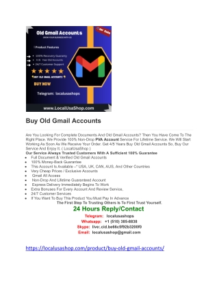 Buy Old Gmail Accounts