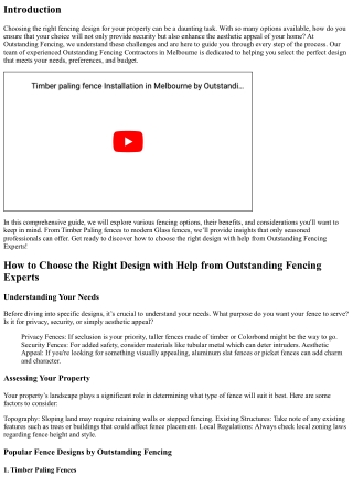 How to Choose the Right Design with Help from Outstanding Fencing Experts