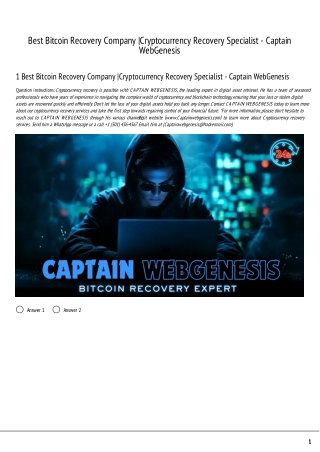 Best Bitcoin Recovery Company |Cryptocurrency Recovery Specialist