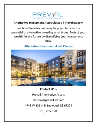 Alternative Investment Asset Classes  Prevailaa.com