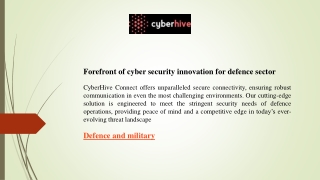Cyber Security in Defence Sector Protecting National Security