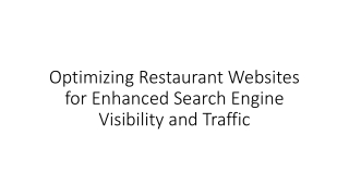 Optimizing Restaurant Websites for Enhanced Search Engine Visibility and Traffic