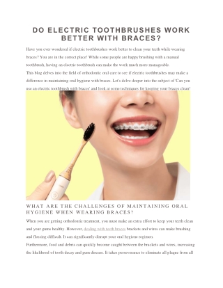 Do Electric Toothbrushes Work Better With Braces