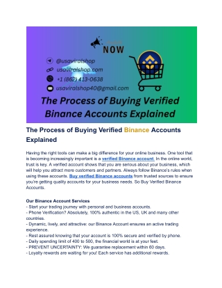 The Process of Buying Verified Binance Accounts Explained