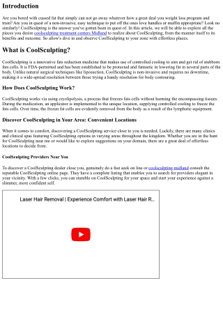 Discover CoolSculpting in Your Area: Convenient Locations