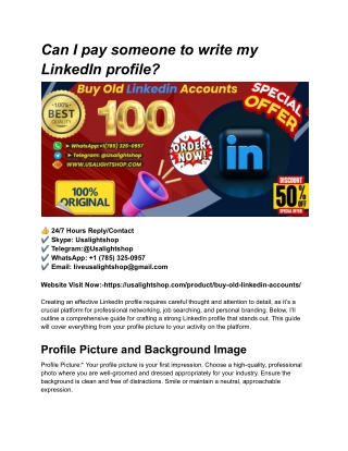Can I pay someone to write my LinkedIn profile_