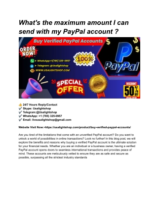 What's the maximum amount I can send with my PayPal account _