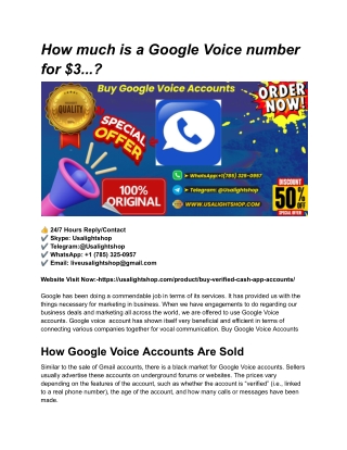 How much is a Google Voice number for $3..._