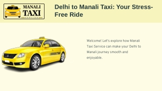 Delhi to Manali Taxi