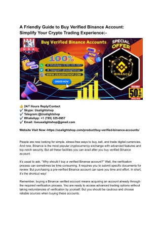 A Friendly Guide to Buy Verified Binance Account_ Simplify Your Crypto Trading Experience_-