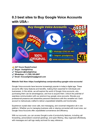 0.3 best sites to Buy Google Voice Accounts with USA