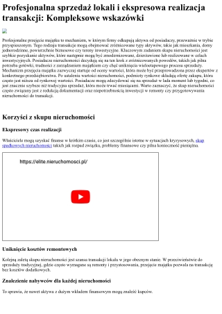 Skup nieruchomości i szybka sprzedaż nieruchomości